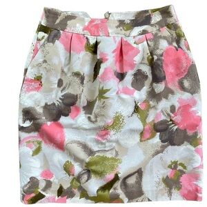 Halogen Floral Print MIDI Skirt Size 4P NWOT